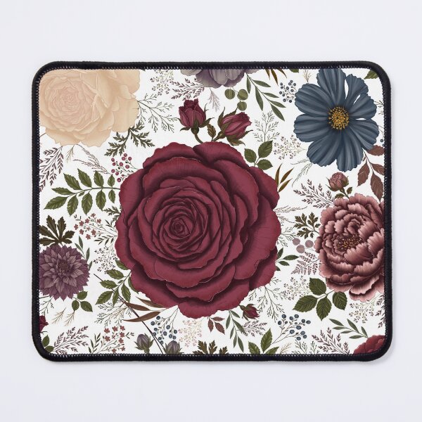 Item preview, Vintage Moody Floral Pattern | Burgundy Rose Botanical on Antique Cream | Cottagecore Seamless Print designed and sold by neenu-bhasin11.
