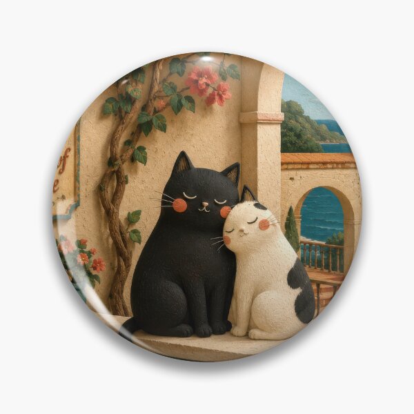 Item preview, Cats Relaxing on Mediterranean Terrace designed and sold by Andy Gambino Art.