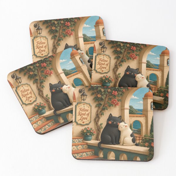 Item preview, Cats Relaxing on Mediterranean Terrace designed and sold by Andy Gambino Art.