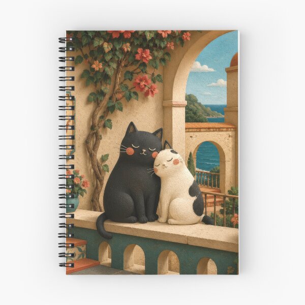 Item preview, Cats Relaxing on Mediterranean Terrace designed and sold by Andy Gambino Art.