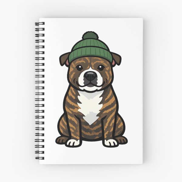 Item preview, Brindle Staffordshire Bull Terrier in Beanie designed and sold by BestFriendTees.
