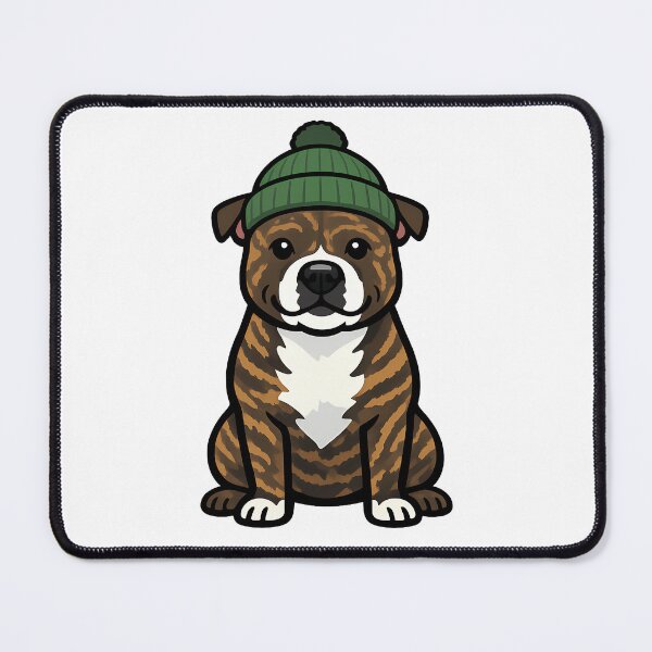 Item preview, Brindle Staffordshire Bull Terrier in Beanie designed and sold by BestFriendTees.