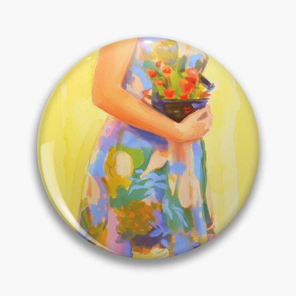 Item preview, Painting, woman in vivid floral dress designed and sold by Fayes4Art.