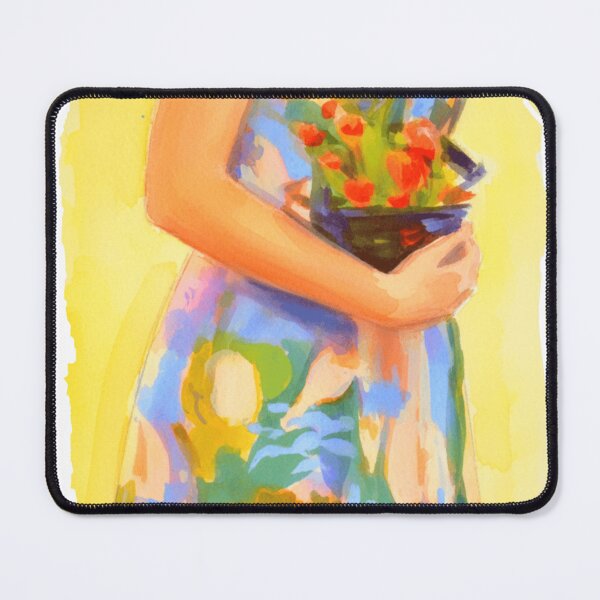 Item preview, Painting, woman in vivid floral dress designed and sold by Fayes4Art.