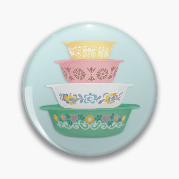 Item preview, Retro Pyrex stack on blue 2 designed and sold by Cat Delli-Bovi.