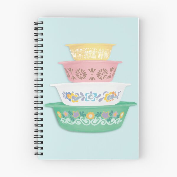 Item preview, Retro Pyrex stack on blue 2 designed and sold by Cat Delli-Bovi.