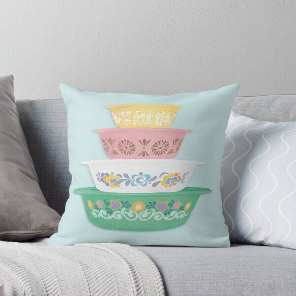 Item preview, Retro Pyrex stack on blue 2 designed and sold by Cat Delli-Bovi.