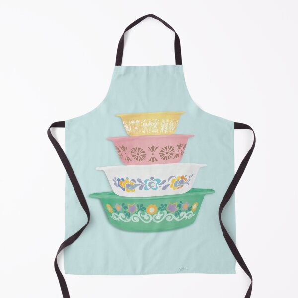 Item preview, Retro Pyrex stack on blue 2 designed and sold by Cat Delli-Bovi.