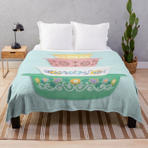 Item preview, Retro Pyrex stack on blue 2 designed and sold by Cat Delli-Bovi.