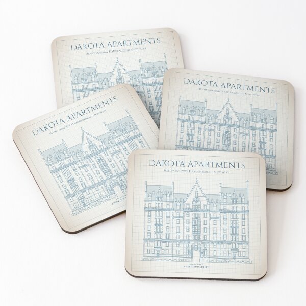 Item preview, Dakota Apartments. Elevation and Floor Plan. New York (Ivory Blue Grid) designed and sold by BGALAXY.