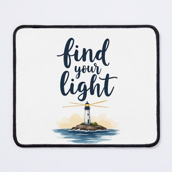 Item preview, Find Your Light Lighthouse Motivational Quote Art designed and sold by Connys Colorful World.
