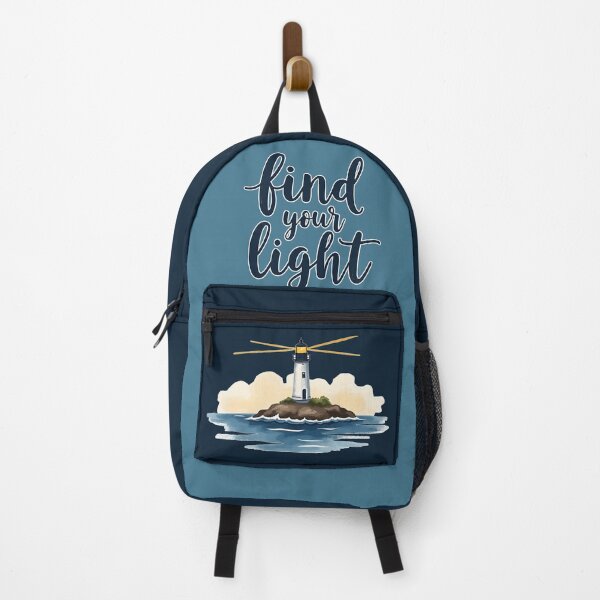 Item preview, Find Your Light Lighthouse Motivational Quote Art designed and sold by Connys Colorful World.
