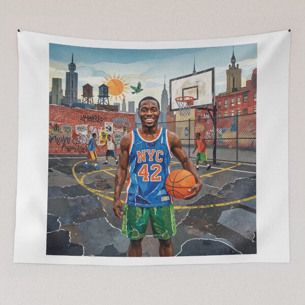 Item preview, Portrait Of A Street Basketball Player designed and sold by Home Decor Art.