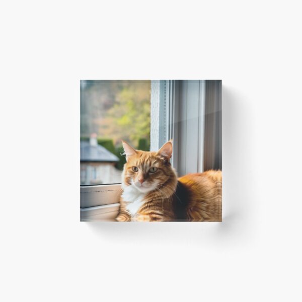 Artikelvorschau, Animals - Ginger and White Cat, Contemplation on a Windowsill entworfen und verkauft von World-Pets.