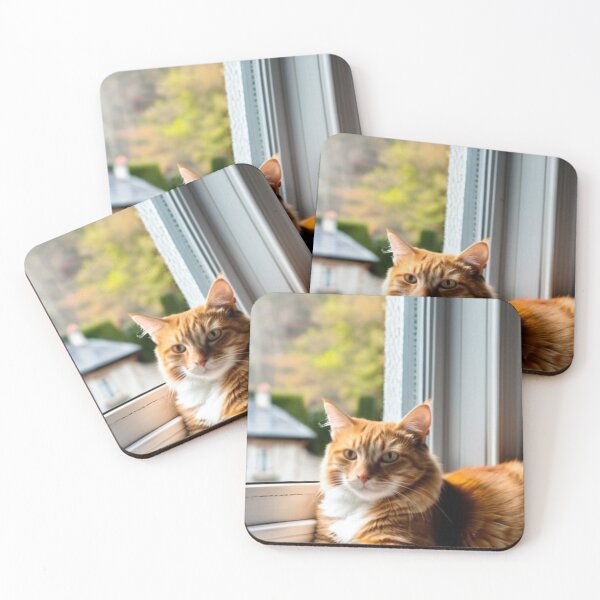 Item preview, Animals - Ginger and White Cat, Contemplation on a Windowsill designed and sold by World-Pets.