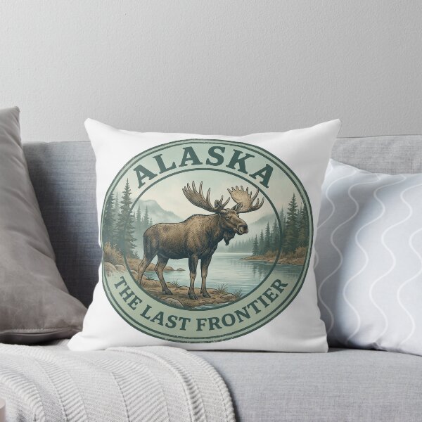 Item preview, Alaska The Last Frontier Vintage Moose Badge designed and sold by CKaracaCrafted.