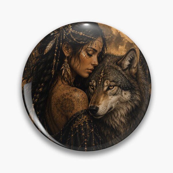 Item preview, Mystic Wolf Woman Celestial Wall Art designed and sold by ⭐ AURA STUDIO.