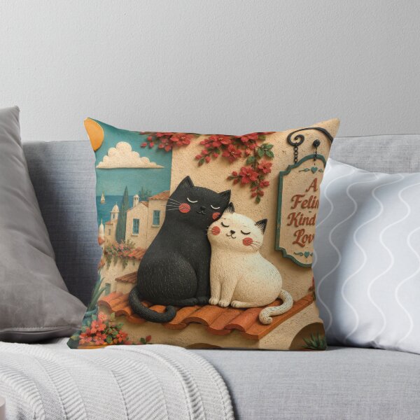 Item preview, Feline Romance in Coastal Village designed and sold by Andy Gambino Art.