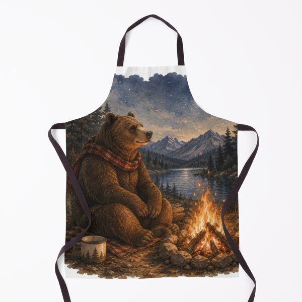 Item preview, bear camping designed and sold by Snurly.