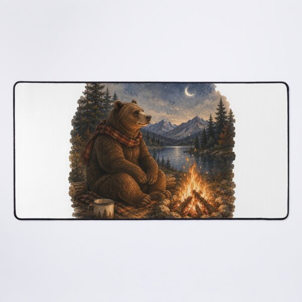 Item preview, bear camping designed and sold by Snurly.