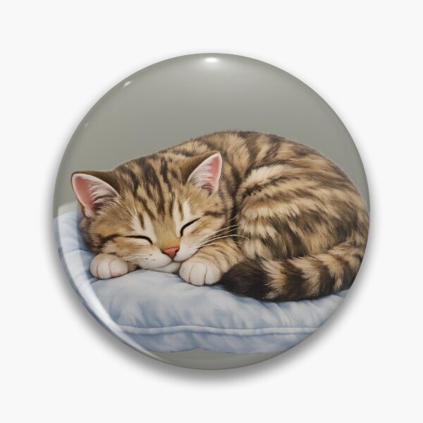 Item preview, Cute Sleepy Tabby Cat on Pillow Vector Design designed and sold by Nawi32.