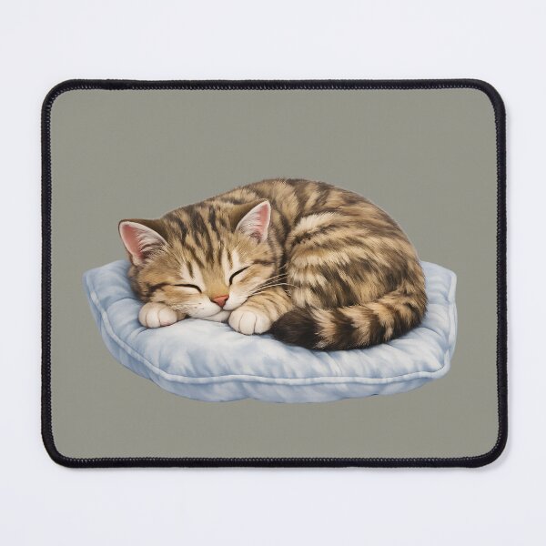 Item preview, Cute Sleepy Tabby Cat on Pillow Vector Design designed and sold by Nawi32.