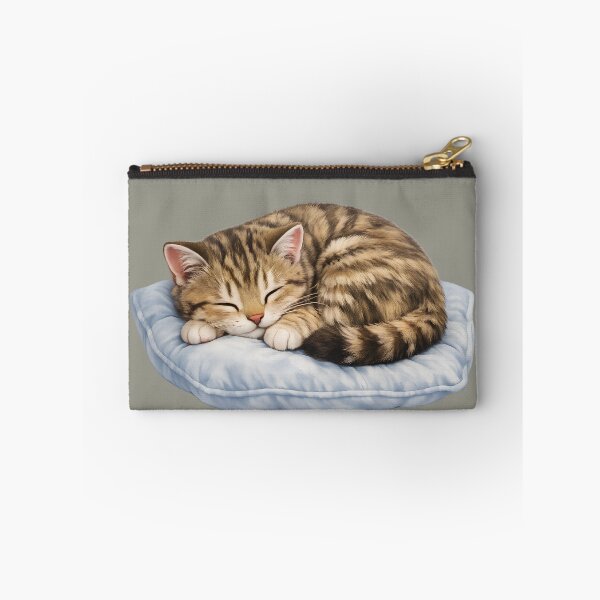 Item preview, Cute Sleepy Tabby Cat on Pillow Vector Design designed and sold by Nawi32.