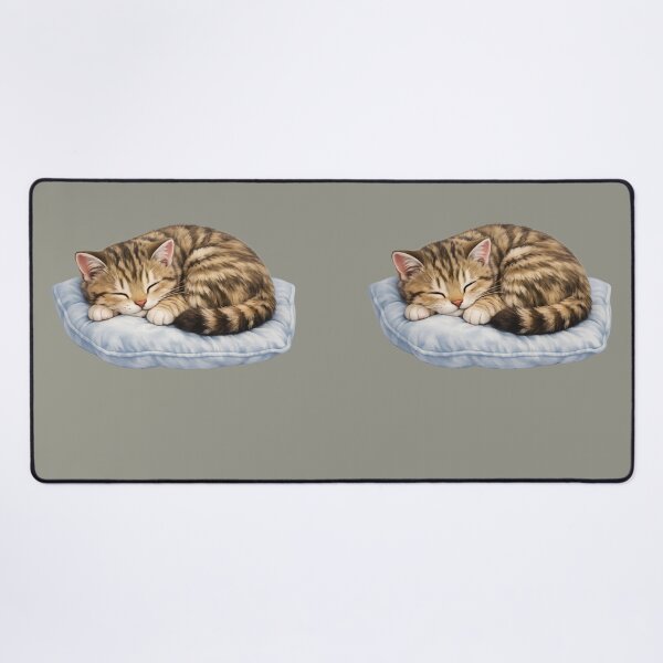 Item preview, Cute Sleepy Tabby Cat on Pillow Vector Design designed and sold by Nawi32.