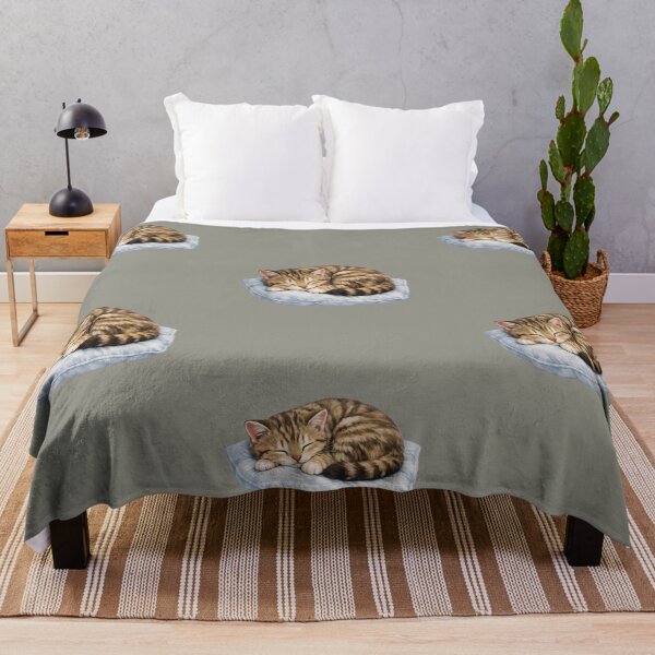 Item preview, Cute Sleepy Tabby Cat on Pillow Vector Design designed and sold by Nawi32.