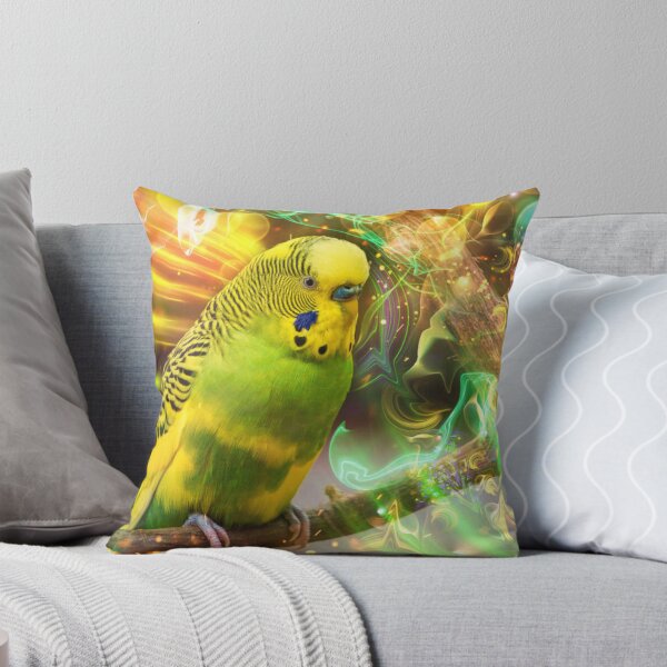Item preview, Budgerigar with Abstract Colorful Energy designed and sold by montanezshops.