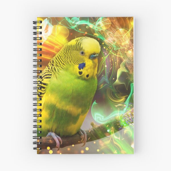Item preview, Budgerigar with Abstract Colorful Energy designed and sold by montanezshops.