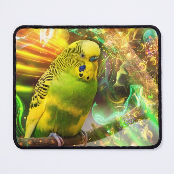 Item preview, Budgerigar with Abstract Colorful Energy designed and sold by montanezshops.