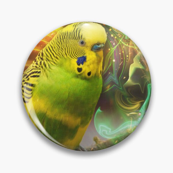 Item preview, Budgerigar with Abstract Colorful Energy designed and sold by montanezshops.