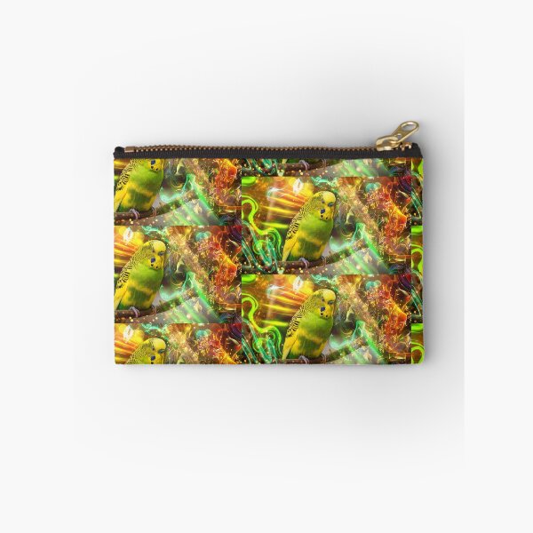 Item preview, Budgerigar with Abstract Colorful Energy designed and sold by montanezshops.