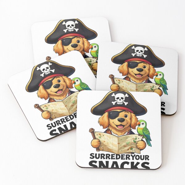 Item preview, Surrender Your Snacks – Funny Pirate Dog designed and sold by GoldenPaw Society.