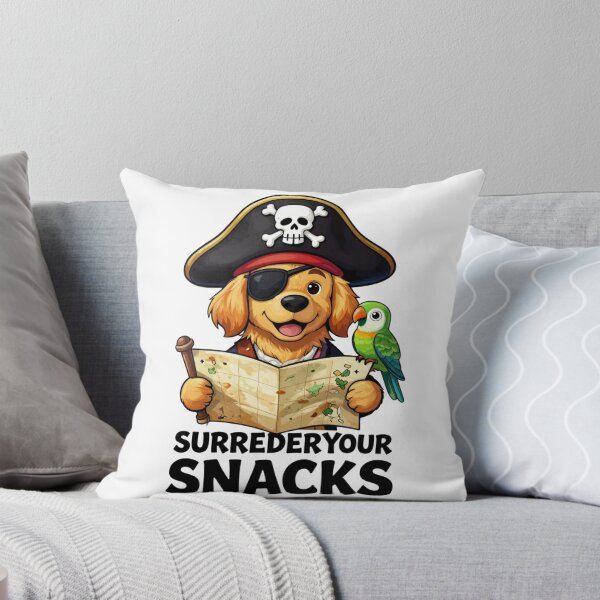 Item preview, Surrender Your Snacks – Funny Pirate Dog designed and sold by GoldenPaw Society.