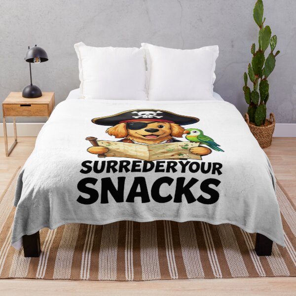 Item preview, Surrender Your Snacks – Funny Pirate Dog designed and sold by GoldenPaw Society.