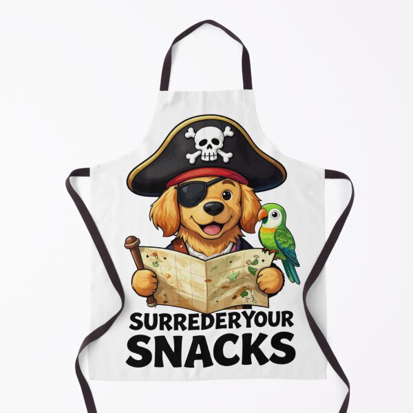 Item preview, Surrender Your Snacks – Funny Pirate Dog designed and sold by GoldenPaw Society.