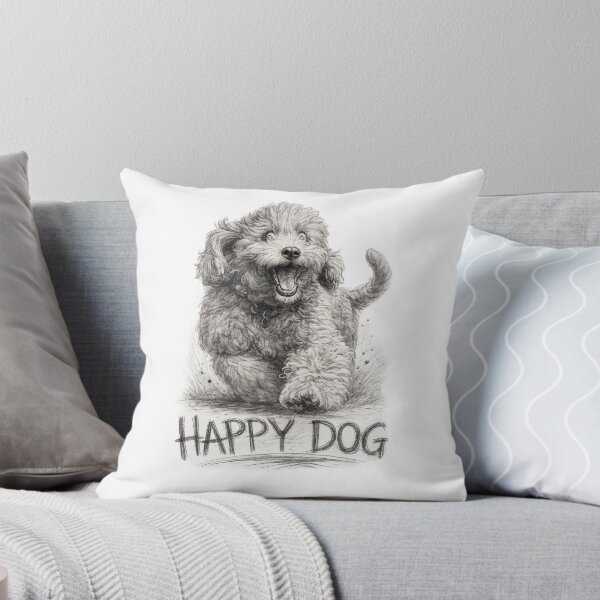 Item preview, Happy Dog Hand Drawn Pencil Sketch designed and sold by CMA Design Studio.