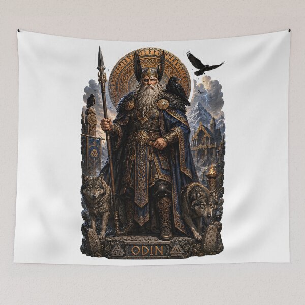 Item preview, Odin Allfather of Norse Mythology Viking God of Wisdom and War Art designed and sold by MythwovenShop.