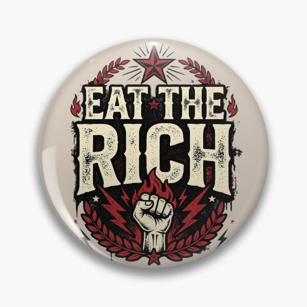 Item preview, Eat The Rich Raised Fist Vintage Protest Graphic | Retro Distressed Typography | Statement T-Shirt Design designed and sold by Bhaskar Digital Art.