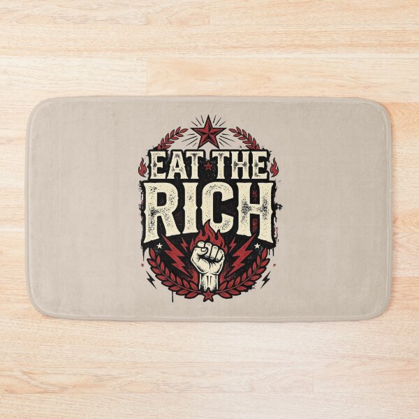 Item preview, Eat The Rich Raised Fist Vintage Protest Graphic | Retro Distressed Typography | Statement T-Shirt Design designed and sold by Bhaskar Digital Art.