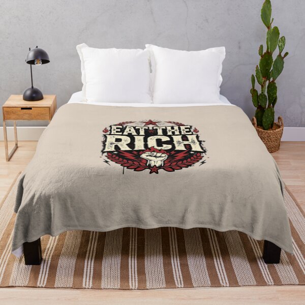 Item preview, Eat The Rich Raised Fist Vintage Protest Graphic | Retro Distressed Typography | Statement T-Shirt Design designed and sold by Bhaskar Digital Art.
