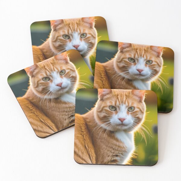 Item preview, Animals - Ginger and White Cat, Luminous Golden Hour Portrait designed and sold by World-Pets.