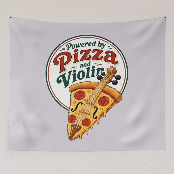 Item preview, Powered by Pizza and Violin - Violin Quote designed and sold by Art-Arcade6.