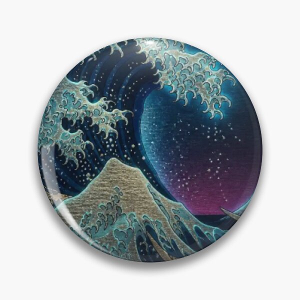 Item preview, Golden Great Wave | Luxury Neon Ukiyo-e Re:Mix | Japanese  Art | Hokusai Metal Poster designed and sold by vekotpu.