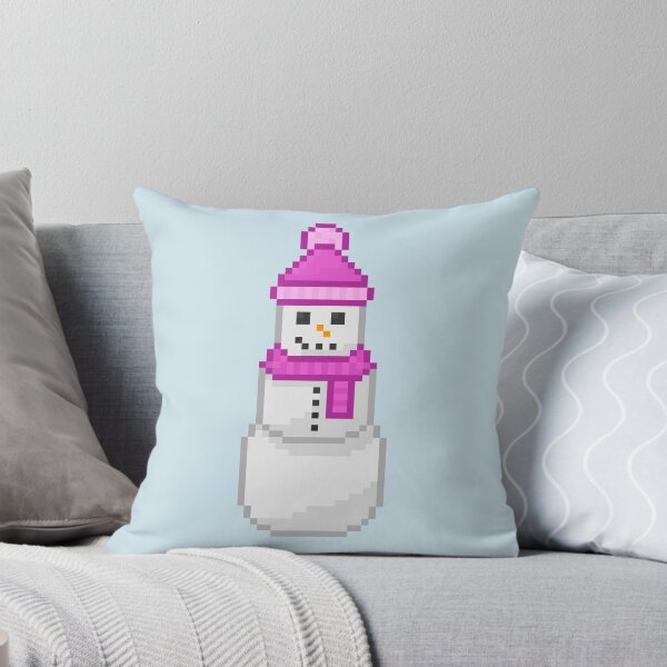 Item preview, Pixel Snowperson With Pink Hat & Scarf designed and sold by Lilac-Cat.