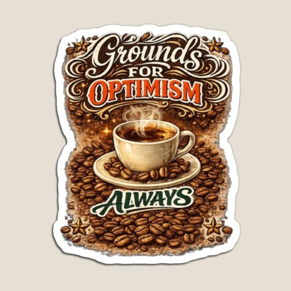 Item preview, Grounds For Optimism Always Funny Coffee Lover Caffeine Gift Tshirt designed and sold by HopeAndHustle.