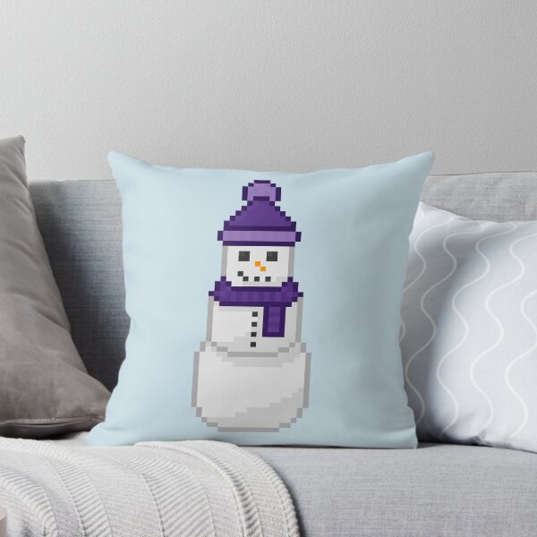 Item preview, Pixel Snowperson With Purple Hat & Scarf designed and sold by Lilac-Cat.