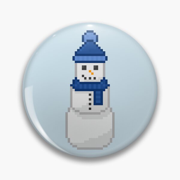 Item preview, Pixel Snowperson With Blue Hat & Scarf designed and sold by Lilac-Cat.